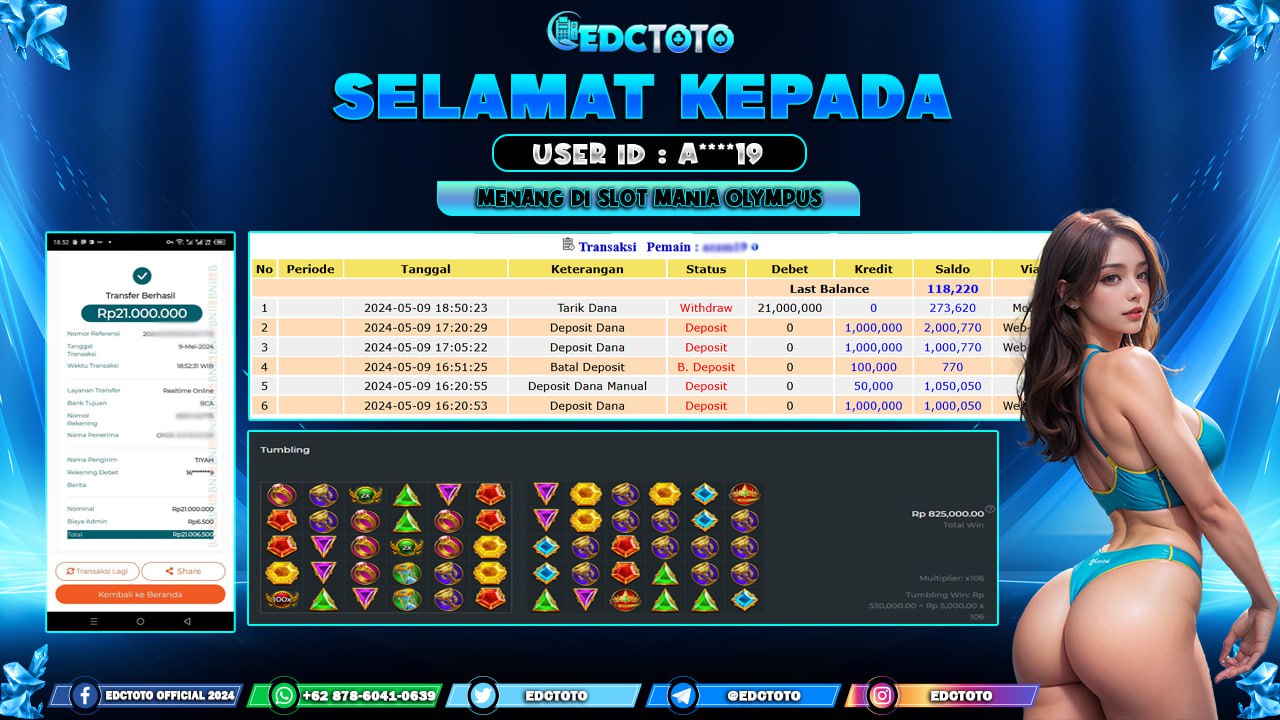 Selamat Kepada Member EDCTOTO JACKPOT 21 JT DI PRAGMATIC PLAY - GATES OF OLYMPUS Jangan ragukan situs RESMI EDCTOTO